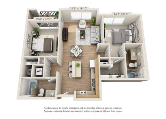 Two Bedroom Two Bedroom at 206, Hillsboro, OR, 97006