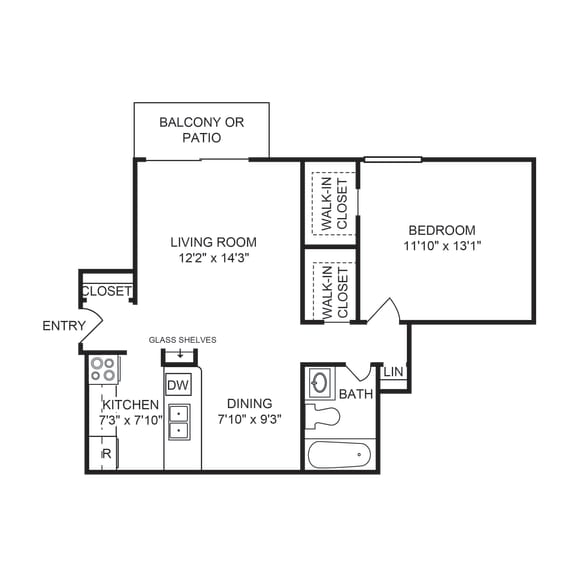 Orion 59 Renovated 1 bed 1 bath floor plan apartment home
