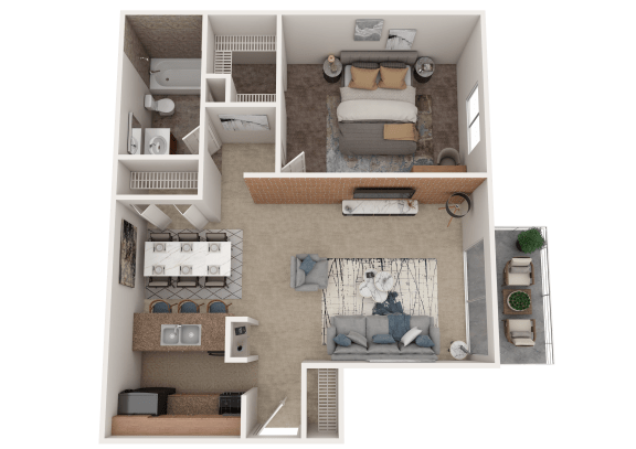 1 Bed 1 Bath Floor Plan at Orion 59