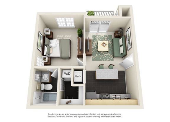 Floor Plan  Uptown Buckhead Apartment Homes - 1 Bedroom 1 Bath Apartment