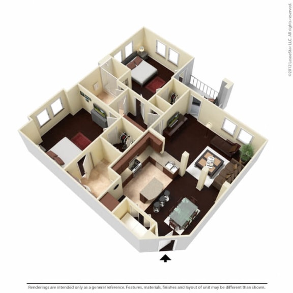 B1 floor plan 3D