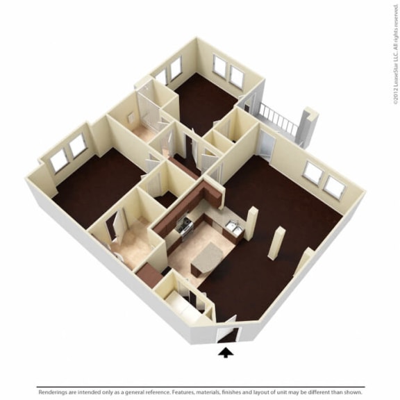 B2 floor plan 3D