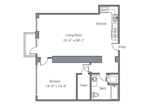 11CD floor plan at The Wyatt, Oregon, 97209