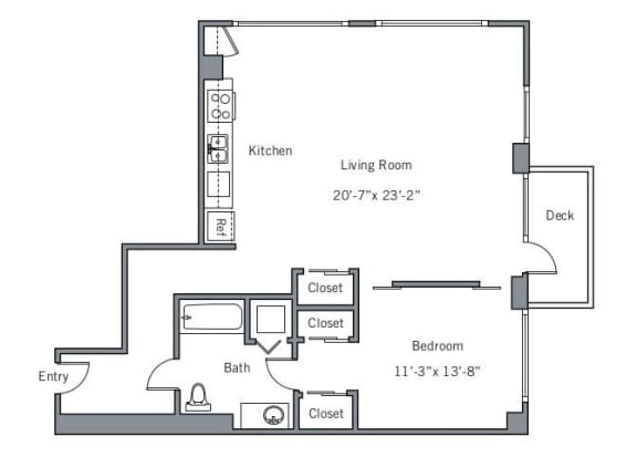11CG Floor plan 11CG Floor plan at The Wyatt, Portland, Oregon