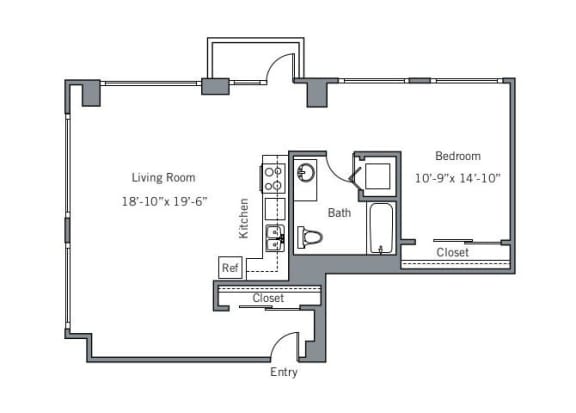 11CH Floor plan at The Wyatt, Portland