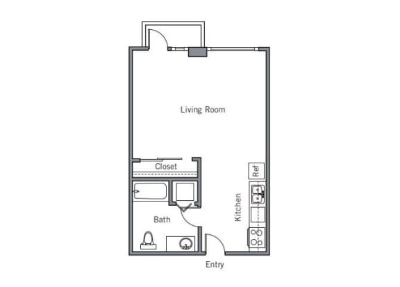 11CLA Floor plan. at The Wyatt, Portland, OR, 97209