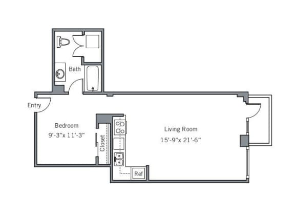 11CLH Floor plan. 11CLH Floor plan at The Wyatt, Portland, OR