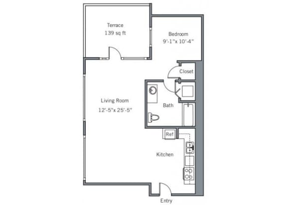 11CLJ Floor Plan 11CLJ Floor Plan at The Wyatt, Portland, Oregon