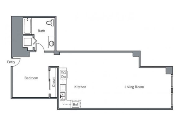 11CLQ Floor plan at The Wyatt, Portland, OR, 97209