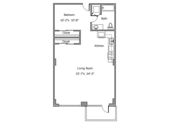 11CLU Floor plan. 11CLU Floor plan at The Wyatt, Portland, Oregon