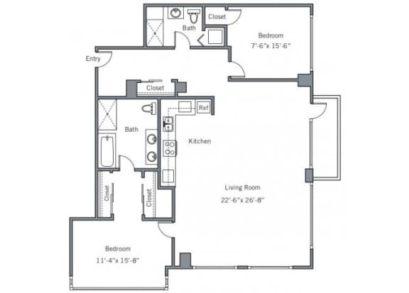 Floor Plan  22CG Floor plan.at The Wyatt, Portland, OR, 97209