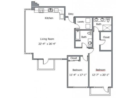 22CI Floor plan. at The Wyatt, Portland, 97209