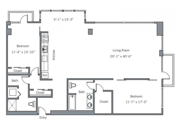 22CK Floor plan. 22CK Floor plan.at The Wyatt, Portland