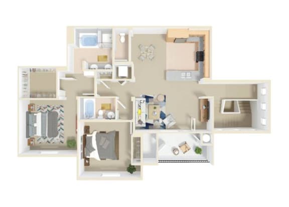 1333 sq.ft. Cabrillo Floor Plan  at Greenfield Village, 5540 Ocean Gate Lane