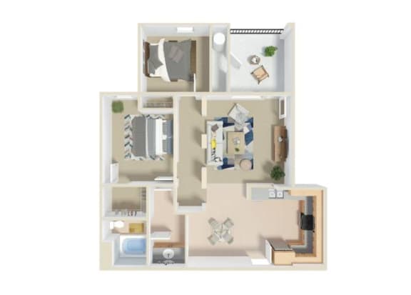 972 sq.ft. Catalina Floor Plan  at Greenfield Village, 5540 Ocean Gate Lane