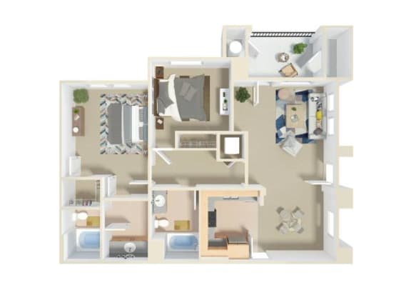 1275 sq.ft. Royale Floor Plan  at Greenfield Village, 5540 Ocean Gate Lane