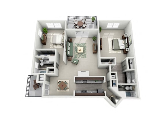 Two bedroom two bathroom