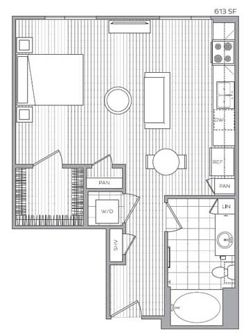 A1 Floor Plan at Vora Mission Valley, San Diego, 92120