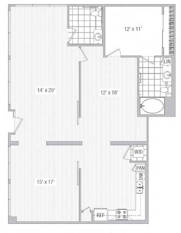 LW2 Floor Plan at Vora Mission Valley, San Diego, 92120