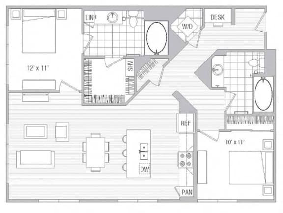 Floor Plan  M Floor Plan at Vora Mission Valley, California, 92120