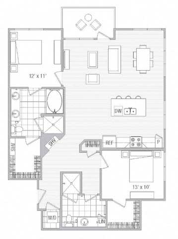 Floor Plan  N Floor Plan at Vora Mission Valley, San Diego, CA, 92120
