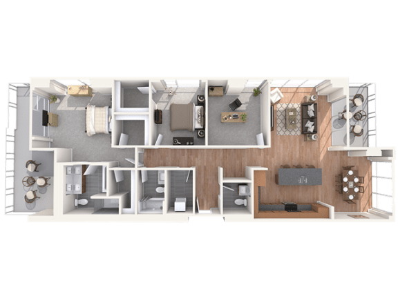 Floor Plan  H1 - H3 Floor Plan at The Residences on High Street, Phoenix, AZ