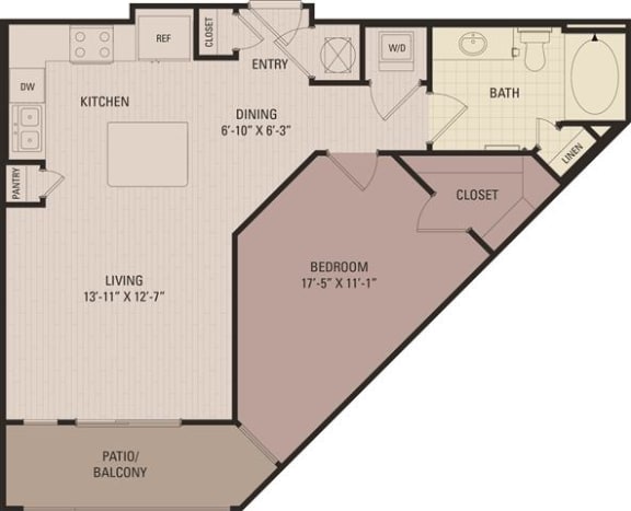 A2C Floor Plan at District 28, Houston, TX, 77054