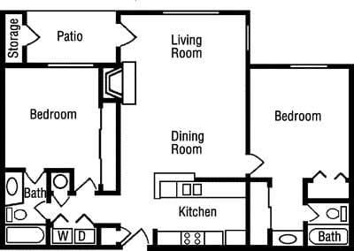 Floor Plan  two bedroom two bathroom