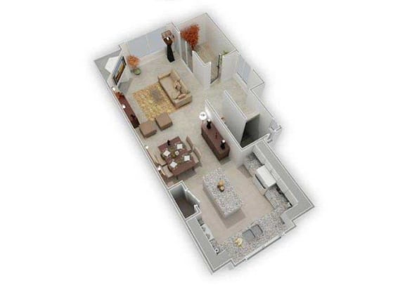 Genoa first level floor plan 3D