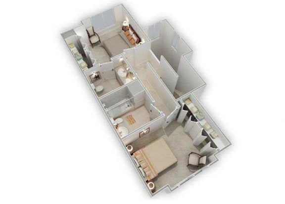 Genoa second level floor plan 3D