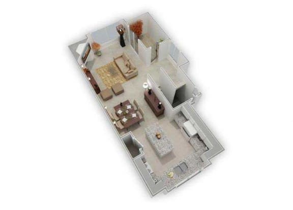 Portsmith first level floor plan 3D
