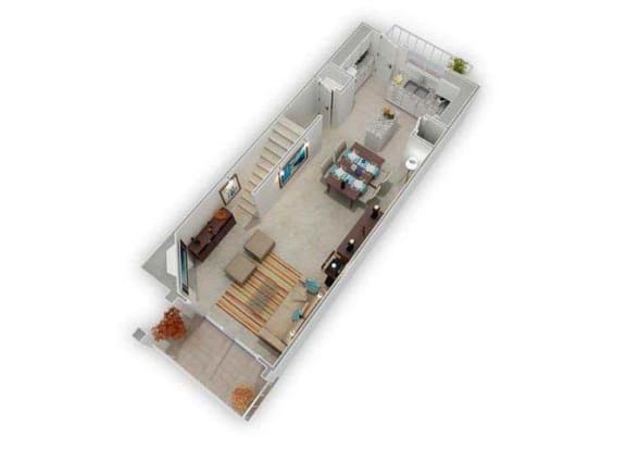 Spinnaker first level floor plan 3D