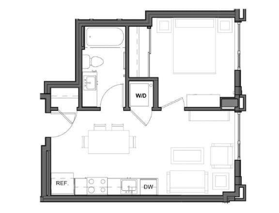 1Bd - B1 Small floor plan