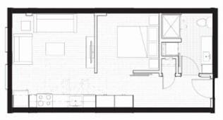 A2 541 Sq.Ft. Floor plan at Tellus on Dexter, Washington