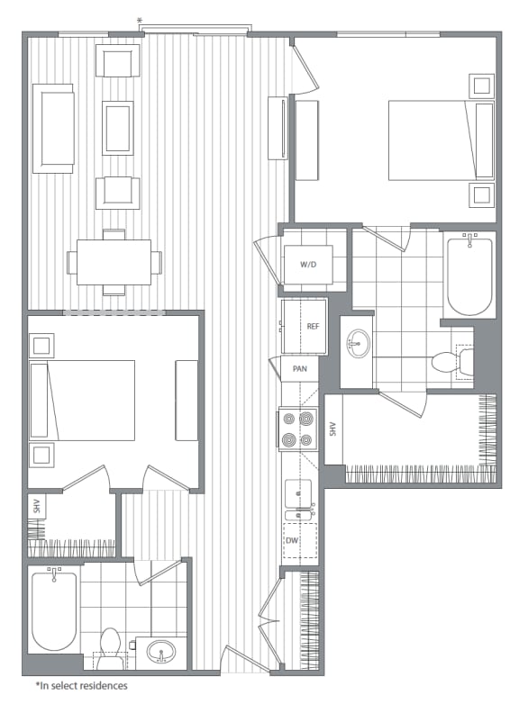 Floor Plan  Two bedroom Two bathroom