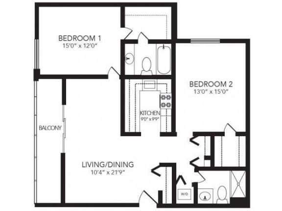 THE BUCKHEAD Floor Plan at 2460 Peachtree, Atlanta, GA, 30305
