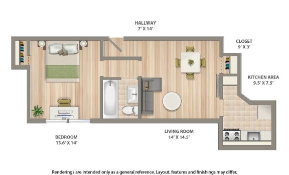 2800 ontario road one bedroom apartment floor plan