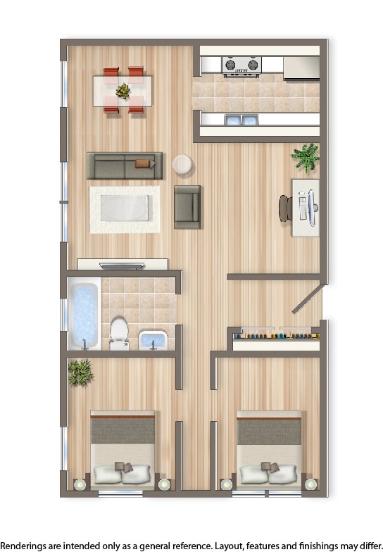 3101 Pennsylvania 2 bedroom floor plan