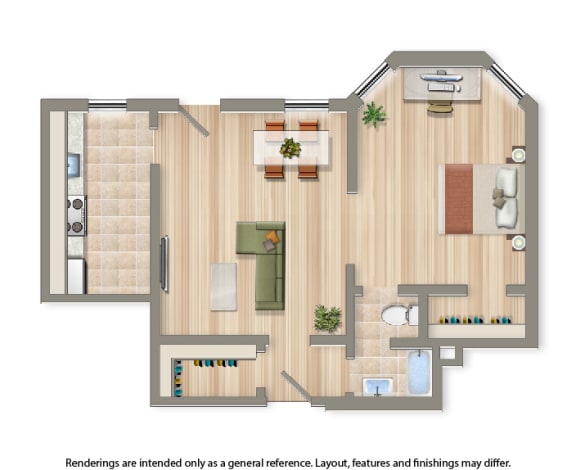 1 bedroom floor plan at 3151 mount pleasant apartments in washington dc