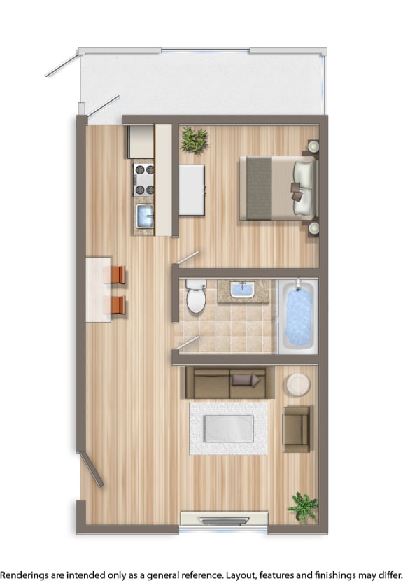 4020 calvert 1 bedroom floor plan