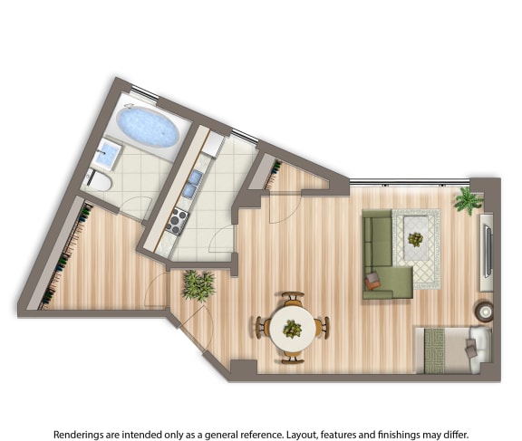 studio apartment floor plan at baystate apartments in washington dc