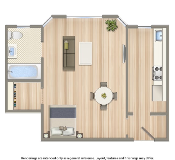 the calverton apartments studio floor plan