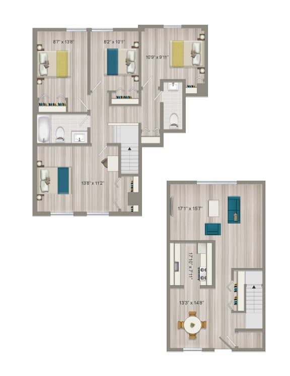 four-bedroom-townhome-floorplan