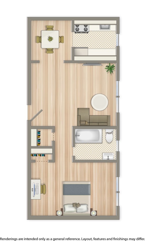  Floor Plan 1 Bedroom A