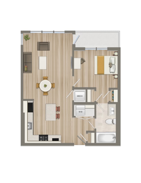 Floor Plan One Bedroom-02 Tier