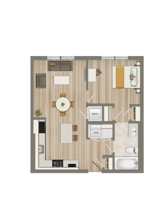 Floor Plan One Bedroom-03 Tier