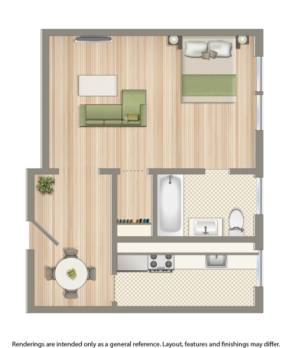 the shawmut apartments studio efficiency floor plan