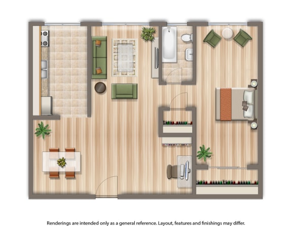1401 sheridan one bedroom floor plan