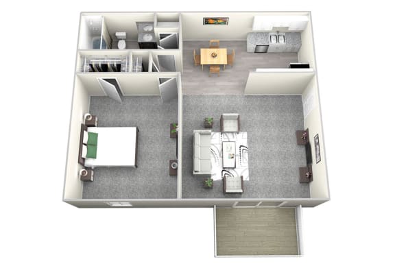 Nob Hill Apartments in Nashville - 1 Bedroom Floor Plan Apartment for Rent