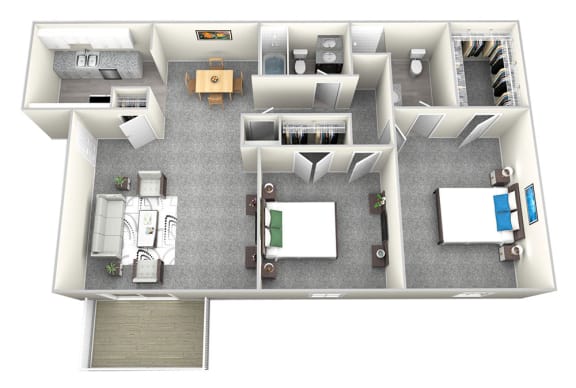 Floor Plan  Nob Hill Apartments in Nashville - 2 Bedroom Floor Plan Apartment for Rent